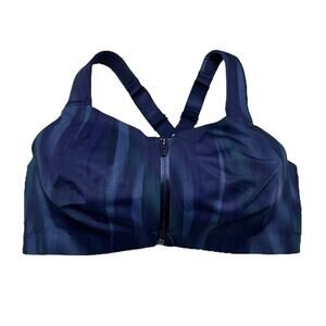 Victoria's Secret Knockout Front-Close Sports Bra Navy Ripple Size 34DD